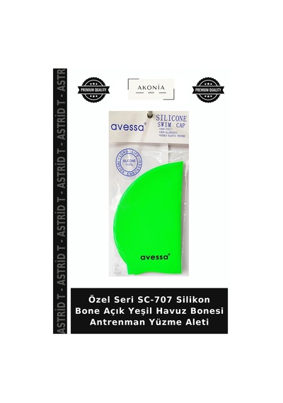 Özel Seri Sc-707 Silikon Bone Açık Yeşil Havuz Bonesi Antrenman Yüzme Aleti