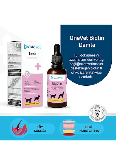 Onevet Biotin Kedi Ve Köpekler İçin Tüy Dökülmesini Önleyici Damla 50 Ml