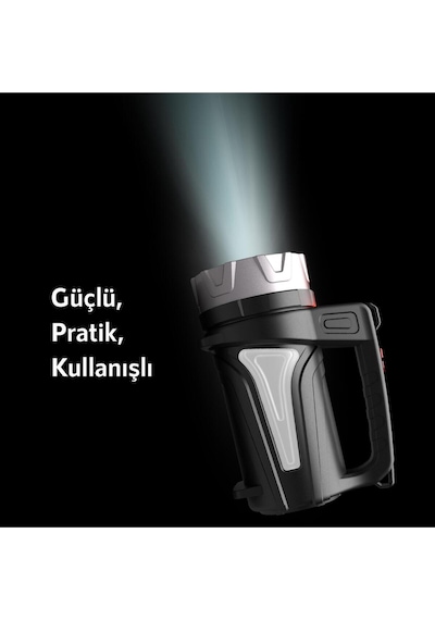 Hp74 Şarjlı 4 Modlu 2000 Mah 300 Lümen El Feneri Siyah Şeffaf