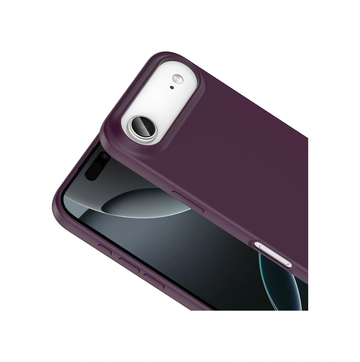Apple Uyumlu iPhone 17 Air Kılıf Lansman İçi Kadife Kamera Korumalı Mara Silikon Kılıf-koyu Mor Koyu Mor