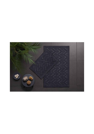 Bevel Angles 2'li Banyo Paspası Gri
