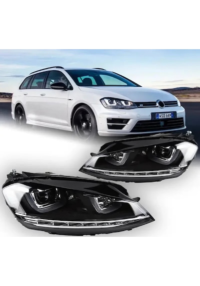Volksvagen Golf 7 2014-2015 Mk7 Çift U Ledli R Ön Far