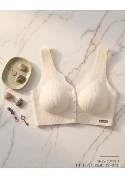 Best Bra Önden Düğmeli Kalın Askılı Ve Çıkartılabilir Pedli İz Yapmayan Lazer Kesim Balensiz Sütyen Ekru-beyaz Best Bra Önden Düğmeli Kalın Askılı Ve Çıkartılabilir Pedli İz Yapmayan Lazer Kesim Balensiz Sütyen Ekru-beyaz