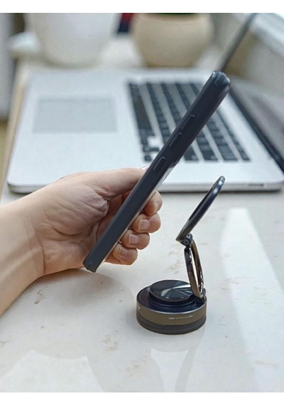 Metal Katlanabilir 360 Derece Dönebilir Vakumlu Manyetik Araç Ve Masaüstü Telefon Tutucu 2 Mixed