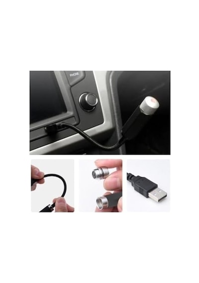 Kırmızı Ayak Altı Tavan Star Led Araç İçi Atmosfer Ambians Işık Oto Araba İç Tavan Yıldız Ayarlanır Usb Lamba