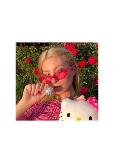 Keystro Pembe Kare Vintage&retro Güneş Gözlüğü