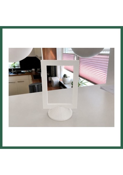 Bezos 3d Baskı Modern Fotoğraf Çerçevesi - Masaüstü Ve Raf Üstü Dekoratif Resimlik-beyaz Bzs01