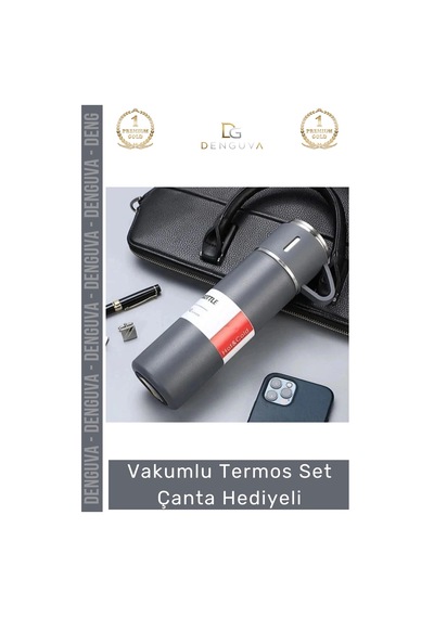 Çeliktermos Vakumlu Çelik Termos Bardaklı Kamp Ğcılık Piknik Isı Koruyucu Set Çanta Hediyeli 550 Ml Çok Renkli