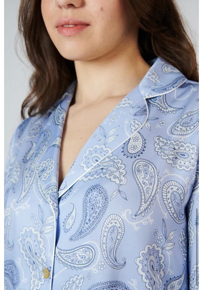 Elli2 Eternal Paısley Pijama Takımı Açık Mavi