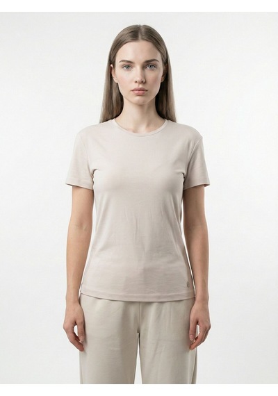 Slim Fit Kadın Tshirt K.kol Bej