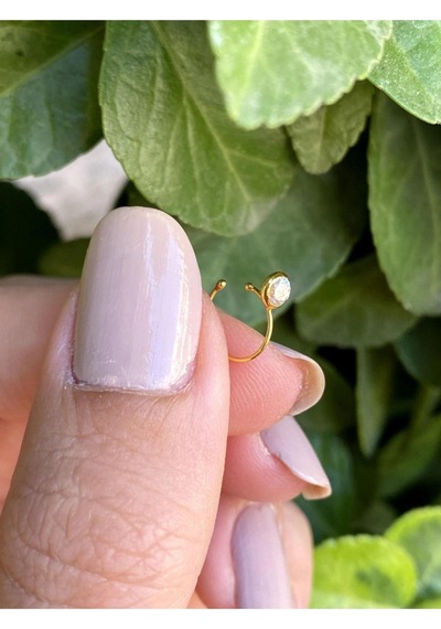 14 Ayar Altın Mini Taşlı Halka Sıkıştırma Hızma Sarı