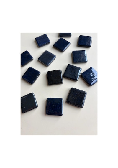 Sanatsal Mozaik Metalik Mavi 2,5x2,5cm Mozaik Sanatı Malzeme 100gr
