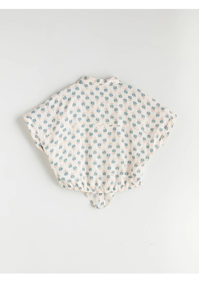 LC Waikiki Lcw Kids Ekru Kız Çocuk Crop Bluz Cream Prınted