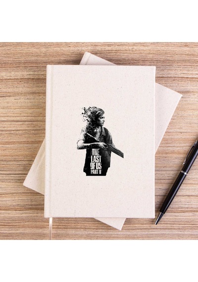 The Last Of Us 2 Ellie Siluet Çizgisiz Kanvas Defter Krem
