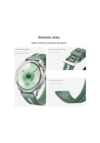 Huawei Watch 3 / 3 Pro Kordon Lansman Kumaş Dikişli Silikon 102 Diğer 31176996