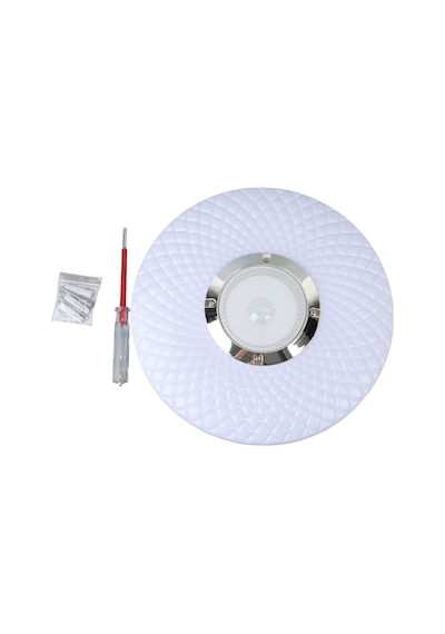 Ayt Poweramster Pm-27329 Beyaz 30x6 Cm 24 Watt Bluetooth Hoparlörlü Tavan Aydınlatma Ses Bombası Hoparlör