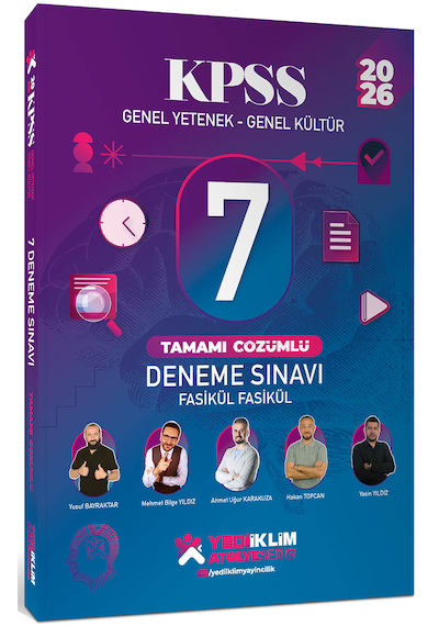 Yediiklim 2026 Kpss Atölye Serisi Gy-gk Fasikül Fasikül 7 Deneme Sınavı Tamamı Çözümlü
