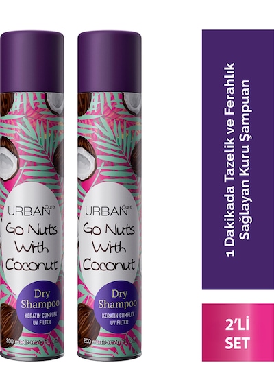 Hindistan Cevizi Kokulu Hacimlendirici Kuru Şampuan Seti 2x200ml- Vegan - Uv Korumalı