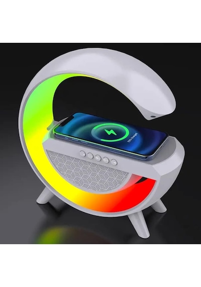 G Akıllı Işık Bluetooth Hoparlör Gökkuşağı 5w Hızlı Kablosuz Şarj Cihazı Rgb Işıklı Masa Lambası Hoparlör Telefon Görüşmesi Yapılabilir Bluetooth Bs-23