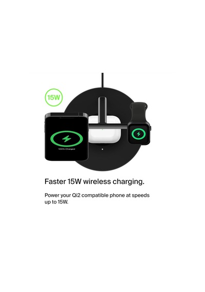 Belkin Boostcharge Pro Kablosuz 3'ü 1 Arada Şarj Cihazı Qi2 Iphon Diğer