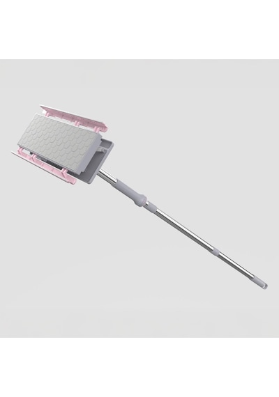 One Click Mop Paleti 4xl Büyük Palet 32cm, 8 Adet Bez Hediyeli, Asansörlü Mekanizma Çok Pratik, Gri-pudra