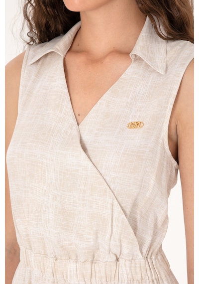 U.S. Polo Assn. Kadın Kum Polo Yaka Midi Boy Dokuma Elbise 50306638-VR085