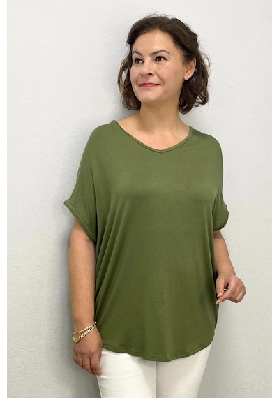 Mia Butik Kadın Yeşil Sırtı Çapraz Bluz Yeşil