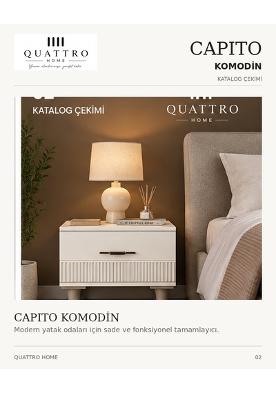 Capıto Komodin Çekmeceli Abanoz