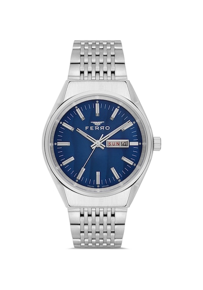 Ferro Fm43012a-a3 Quartz Çelik Gri Lacivert Kadran 40 Mm Erkek Kol Saati
