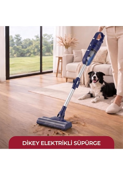 Svc 8640 Esnek Dikey Elektrikli Süpürge, 600 W, 16 Kpa Emiş Gücü, 800 Ml Toz Haznesi, Hepa Filt Tek Renk