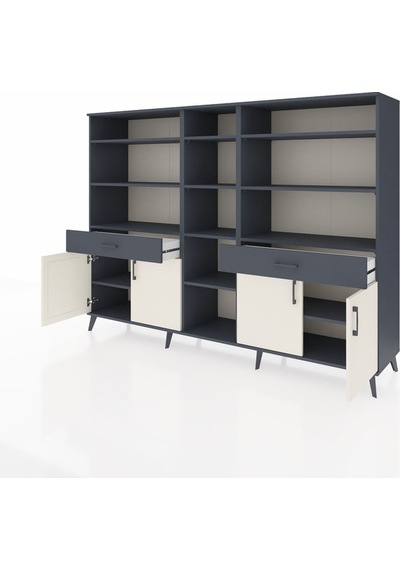Hyperion Dolap 12 Raflı 2 Çekmeceli 4 Kapaklı 220x44x163 Antrasit Antrasit-aytaşı/antrasit Hyperion Dolap 12 Raflı 2 Çekmeceli 4 Kapaklı 220x44x163 Antrasit Antrasit-aytaşı/antrasit