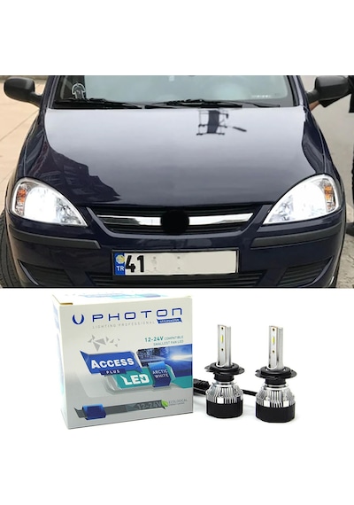 Opel Corsa C Led Xenon Kısa Far Ampulü H7 Access Yeni Seri Beyaz 2000-2006