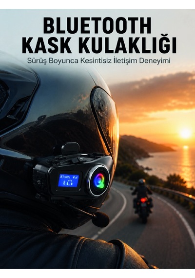 Lcd Ekranlı Bluetooth Kask Kulaklığı Fm Radyo Ve Sd Kart Girişli 45433331