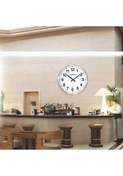 60 Cm Alüminyum Çerçeve Okul Işyeri Otel Dev Duvar Saati Beyaz