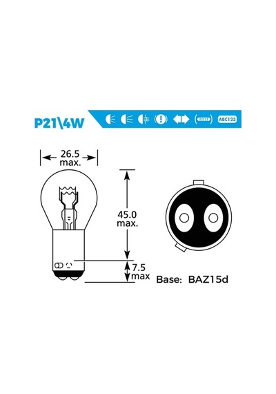 Trobus Fren Sinyal Ampulü Baz15d 7225 21/5w 12v Halojen Çift Duylu 2 Adet Turuncu