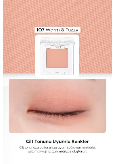 Yumuşak Dokulu, Dökülme Yapmayan Mat Tekli Göz Farı Modern Shadow Matte 107 Warm&fuzzy 107 Warm&fuzzy