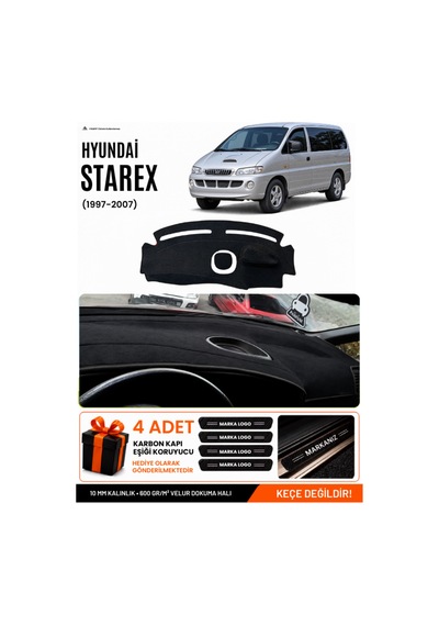 Hyundai Starex 1997-2007 Uyumlu Torpido Koruma, Torpido Örtüsü, Torpido Kılıfı - Siyah