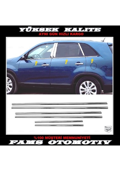 Agtuning Kia Sorento Krom Cam Çıtası 6 Parça 2009-2015 Arası P.Çelik
