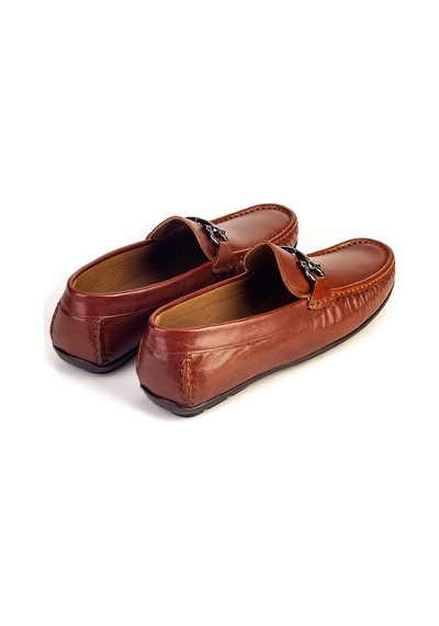 Toka Detaylı Hakiki Deri Taba Erkek Loafer Ayakkabı Taba