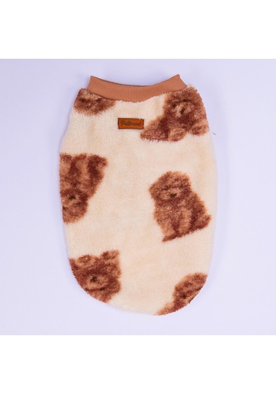 Poodle Paw Peluş Sweat Poodle Desenli Kedi Köpek Sweati Kedi Köpek Kıyafeti Köpek Peluş Kolsuz Sweat Sıcak Tutan Süveter