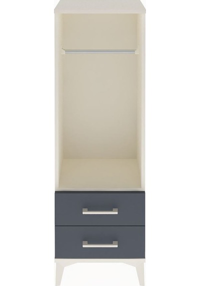 Arges Dolap Tek Raflı 2 Çekmeceli Tek Askılı 44x30x134 Aytaşı-antrasit Aytası