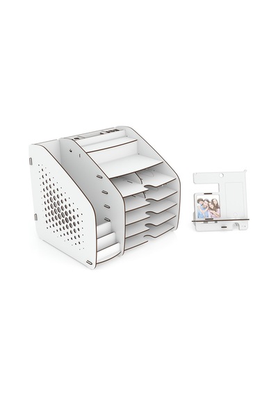 Fx-xl Hexa - 6 Renk - A4 Evrak Rafı Masaüstü Organizer Beyaz - 825756903 Beyaz