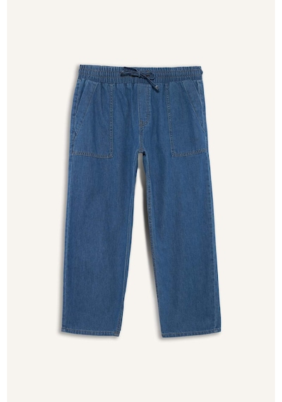 DeFacto Pull On Carrot Fit Yüksek Bel Crop Fit Yumuşak Jean Pantolon E0954AX25SMNM85