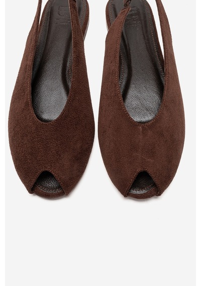 Luvishoes Serına Kahverengi Süet Kadın Sandalet