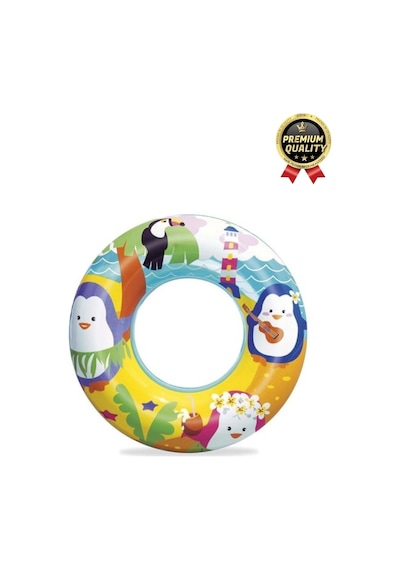 Premium Dayanıklı Güvenli 80 Kg 51 Cm Çocuk Eğlenceli Hayvanlar Desenli Deniz Havuz Yüzme Simidi