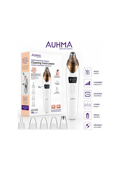 Auhma Ahb-01 Vakumlu 5 Başlıklı Siyah Nokta Temizleme Cihazı