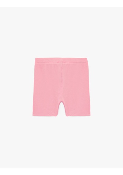 Koton Pamuklu Beli Lastikli Basic Kısa Tayt Pembe 6skg40032ak Gül