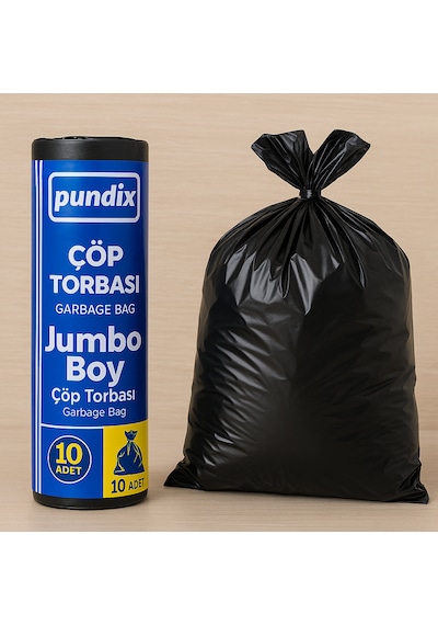Pundix Pundıx J350 Endüstriyel Çöp Poşeti 80x110 Cm Siyah Seri Opp Ambalajlı 1 Koli 20 Rulo / 200 Adet Dayanıklı, Sızdırmaz Ve Geniş Hacimli Çöp Torbası