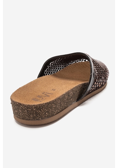Luvi Shoes Montera Kahverengi Taşlı Kadın Terlik