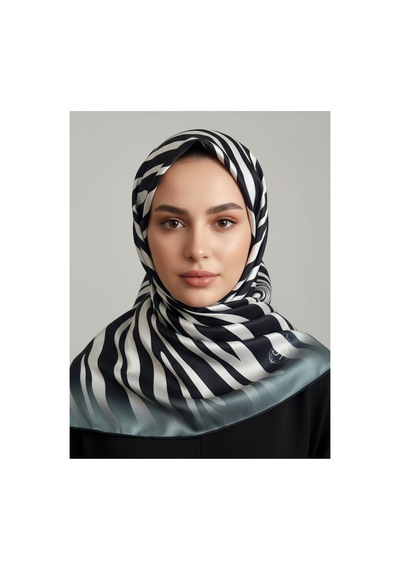 Lady Coco Zebra Desenli Dijital Baskı Rayon Eşarp Açık Yeşil
